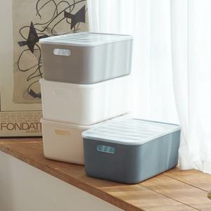 아이엠 리빙박스 M 1P 펜트리 수납 정리함 팬트리 바스켓 다용도 공간박스 뚜껑형 (반투명커버)