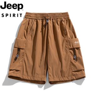 1+1 지프 JEEP SPIRIT 여름 슬림핏 슬랙스 일자 남성 캐주얼 바지 냉장고 트레이닝 속건 5부 바지 JP47981