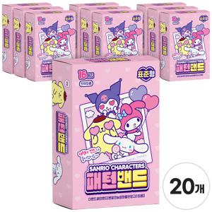 산리오캐릭터즈 패턴밴드 표준형 16매입 20box 산리오 키즈 어린이 유아 반창고