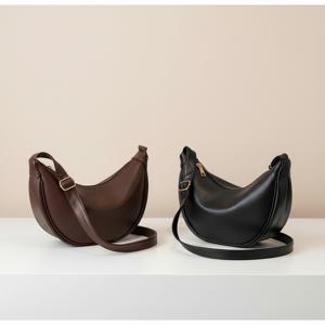 여성 반달 크로스백 심플 데일리 캠퍼스 꾸안꾸 학생 미니 숄더가방