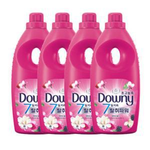 다우니 탈취파워 목련과 베리 초고농축 섬유유연제 본품 1L 4개