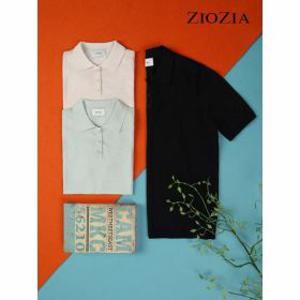 (현대Hmall)하프클럽/지오지아여성 카라넥 반팔 니트 (AFC2ET1102)