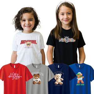 꼬마별 시티베어 유아 여아 남아 반팔티 아동 주니어 옷 기능성 쿨론 반팔 티셔츠 옷 여름 라운드 아동용