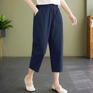 1+1 코튼린넨 7부 여성바지 여성의류 여름바지 면바지 슬랙스 쿨바지 밴딩바지 밴딩팬츠 린넨바지 1+1