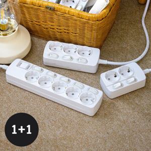 1+1 국산 슬림 플러그 개별 절전 5구 멀티탭 안전 접지 과부하차단 하나 가격에 두개를 살수 있는 기회