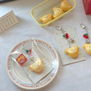 노릇 폭신 귀여운 곰돌이 쿠키 키링 / 열쇠고리 키홀더 가방꾸미기 인형키링 친구 선물