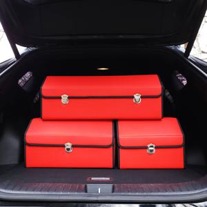 자동차 차량용 트렁크정리함 SUV 트렁크수납함 접이식 정리박스 세차툴백 세차가방 (레드)