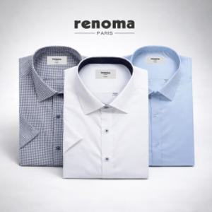 (롯데백화점)레노마셔츠 여름 반팔 구김없는 스판 링클프리 남성 정장와이셔츠