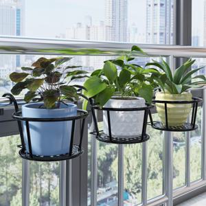 철제 원형 화분걸이 베란다 발코니 난간 22cm 받침 화분 거치대 정리대 ODM-FLOHG1