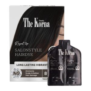 더코나 새치 염색약 미용실 염모제 마일드 블랙 40gx4팩  17종 식물추출물 피부 무자극 대용량 염색약