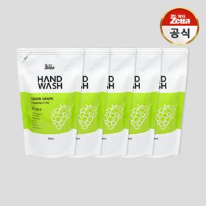 미스터제타 포밍 핸드워시 청포도 300ml 리필x5EA 거품비누 항균비누 핸드솝 손세정제