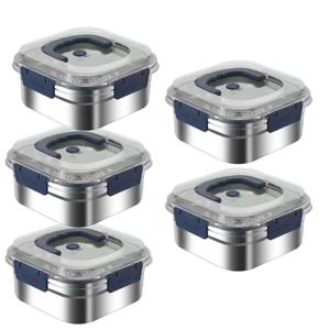 핸디형 스텐 밀폐용기 5종세트 반찬통 김치통 보관용기 2500ml 5P 세트 5P 세트