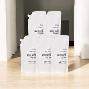 오꾸러미 4+1 퓨어그리니 EM 맨손 뽀득 천연 1종 주방세제 5개 발효유산균으로 젖병 과일 OK