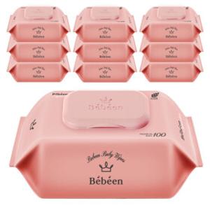 베베앙 시그니처 물티슈 100매 10팩 대용량 캡형 아기물티슈