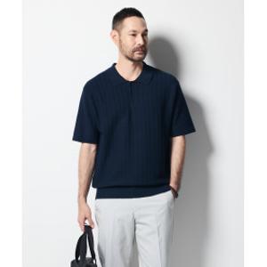 물결조직 카라 니트_네이비 (세미오버핏)_SKTWB55NSN