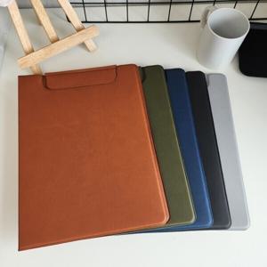 한글 영문 이름 이니셜 각인 A4 고급 가죽 PU 레포트 화일 자석 레포트 결재판 덮개식 클립보드 서류 파일