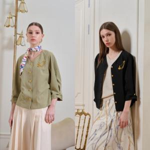 (현대홈쇼핑)V19.69 ITALIA 26SS 엘레나 골드버튼 썸머 재킷