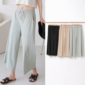 여성 쿨맥스 와이드 팬츠 밴딩 바지 냉장고 냉감 빅사이즈 여름 트레이닝 홈웨어