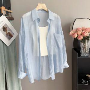 1+1텐셀 셔링 스타일리쉬 래쉬가드 여성 셔츠 루즈핏 날씬해 보이는 오버핏 에어컨 코트