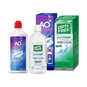 옵티프리 렌즈세척액 에이오셉 360ml 1개 + 퓨어모이스트 300ml 1개