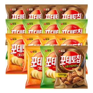 농심 포테토칩 교촌간장치킨맛 5개+K양념치킨 5개+오리지널 5개