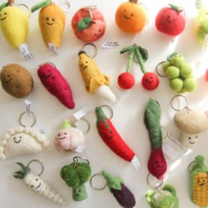 양모 야채 과일 양모펠트 키링 귀여운 우정템 커플키홀더 만두 버섯 감자 마늘 귀여운 키링 35종