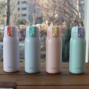 락앤락 스쿨핏 코튼캔디 원터치 텀블러 370ml 슬림핏 초등 학생 학교 미니 스텐 물병 소형