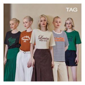 태그 아메리칸 코튼100 레터링 티블라우스 5종