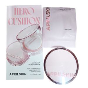 에이프릴스킨 히어로 쿠션 19호 페어 베이지 본품 +리필 (핑크 에디션) 화사함 주의