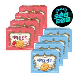 크라운산도 크림 161g 4팩+딸기 161g 4팩