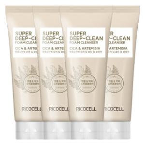 (앵콜딜 1개당 2580원)리코셀 트러블 진정+저자극 클렌징폼 220ml 4개/병풀·약쑥·어성초/약알칼리