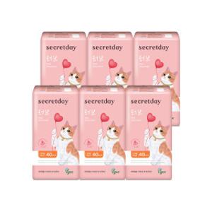시크릿데이 러브플러스 생리대 롱라이너 40P x 6팩