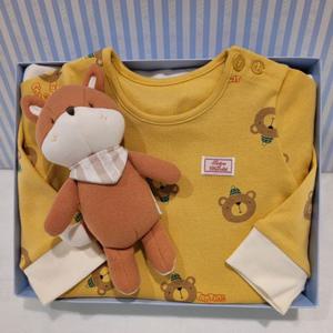 쇼콜라 베어M내의여우애착인형세트 (TTOWOW529L)남아가을겨울실내복출산백일돌선물