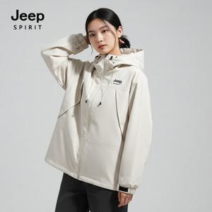 [지프]JEEP SPIRIT 공용 기능성 후디 윈드브레이커 화이트 (JSSP