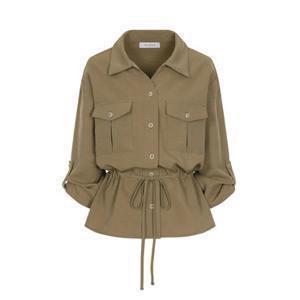 예시카 플랩 롤업 7부 스트링 블라우스 YJ7BL319