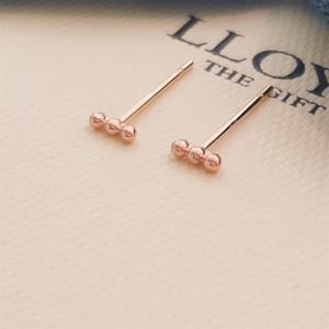 [로이드][GB] 미니 볼륨 일자 14K GOLD 로즈골드 귀걸이 LPFG3012G