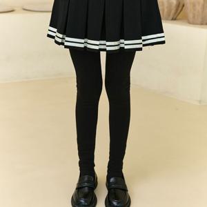 [모데쯔]주니어 겨울 기모 분또스판 라인 치마 레깅스 등교 스쿨룩 초등여아