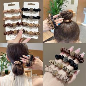 똥머리끈 헤어끈 헤어악세서리 큐빅볼 헤어끈 4P세트