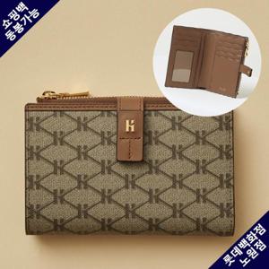 [헤지스] 브라운 가죽 반지갑 HIWA4E884W2