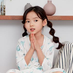 [오가닉맘]여아동 부드러운감촉 7부아동내의 택1  MHSL7K08-OR