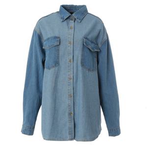 [에이비에프지]배색포인트 루즈핏롱데님남방 APY5HB34G