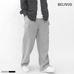 빌리버스 남자 와이드 팬츠 BJJ039 기모 원턱 트레이닝 바지