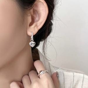 전체 92.5은 볼드 하트통통 U 원터치 링 귀걸이