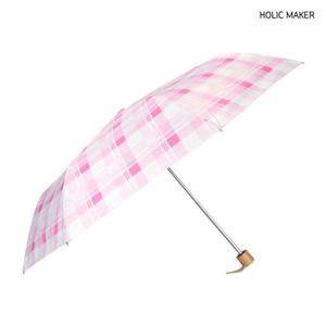홀릭메이커 여자 3단 양우산 HODR044 체크 수동 양산 우산