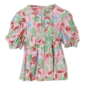 [에이비에프지]플라워패턴 라운드넥반팔면블라우스 APY3QB34H