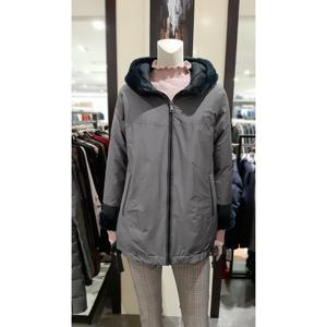 [트리아나][트리아나] 트리아나 램스킨배색 구스숏패딩(TG4FA05)