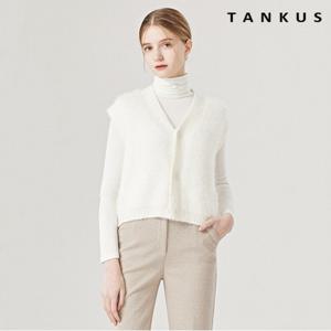 [탱커스] 밍크 럭셔리 퍼 앙고라 버튼 V넥 베스트 (TV4VT010L0)
