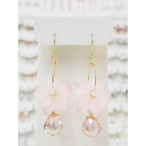 볼라레 세이브존03 볼라레 14k 퍼플 핑크 꽃 드롭귀걸이 SAVGF298