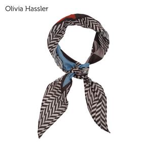 [택가 99,000원] 올리비아하슬러 삼각 컬러 배색 쁘띠 스카프_OHDWF1201 OHDWF1201