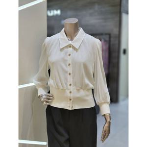 [미니멈] 니트 배색 블라우스 MXCAWB7370